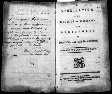 A Vindication Of The Rights Of Woman Wollstonecraft