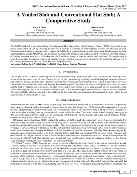 a voided slab and conventional flat slab a comparative study
