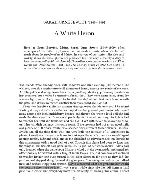 A White Heron Pdf