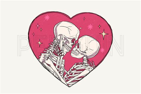 a white t shirt with two skeletons in the shape of a heart on it
