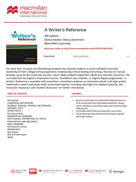 A Writers Reference 9th Edition Free