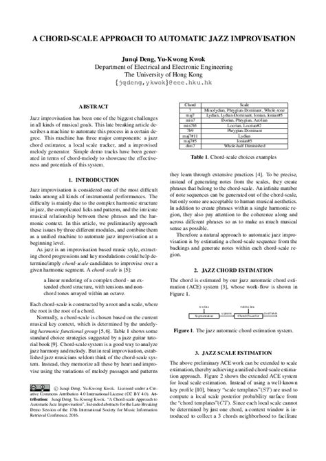 Read A Chord Scale Approach To Automatic Jazz Improvisation 