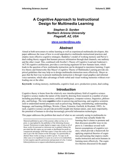 Read Online A Cognitive Approach To Instructional Design For 