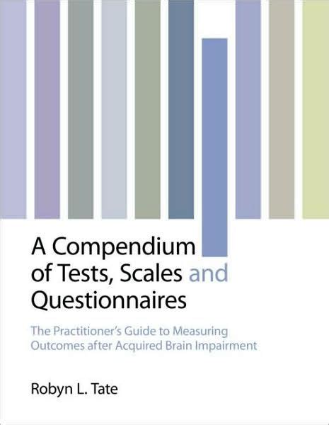 Download A Compendium Of Tests Scales And Questionnaires The Practitioners Guide To Measuring Outcomes After Acquired Brain Impairment 