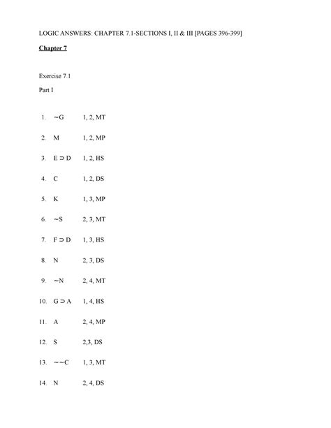 Read A Concise Introduction To Logic 11Th Edition Answer Key Chapter 6 
