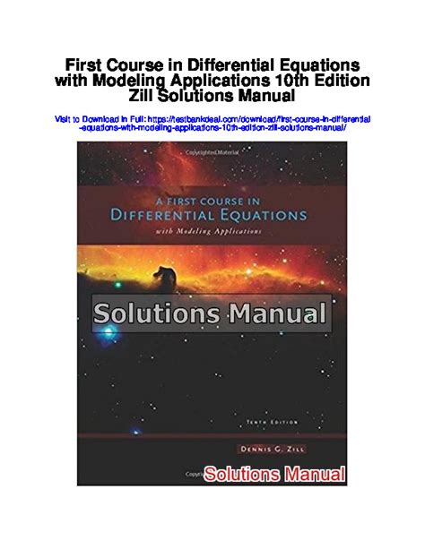 Full Download A First Course In Differential Equations With Modeling Applications 10Th Edition Download 