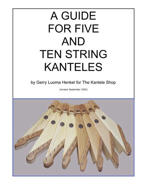 Read Online A Guide For Five And Ten String Kanteles 