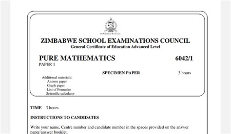 Read Online A Level 2013 Zimsec Maths Papers 