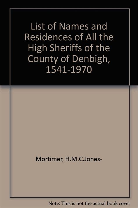 Download A List Of The Names And Residences Of All The High Sheriffs Of The County Of Flint From 1300 To 1963 