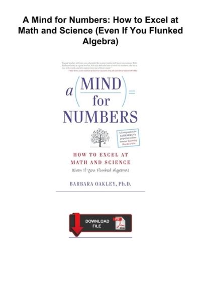Read Online A Mind For Numbers How To Excel At Math And Science Even If You Flunked Algebra 