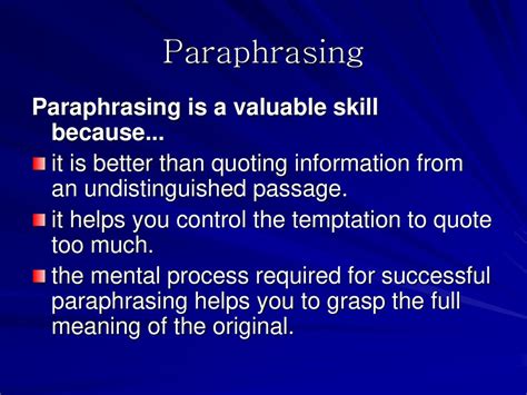 Read Online A Paraphrase Is Paraphrasing Is A Valuable Skill Because 
