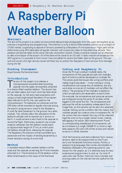 Full Download A Raspberry Pi Weather Balloon Ysjournal 