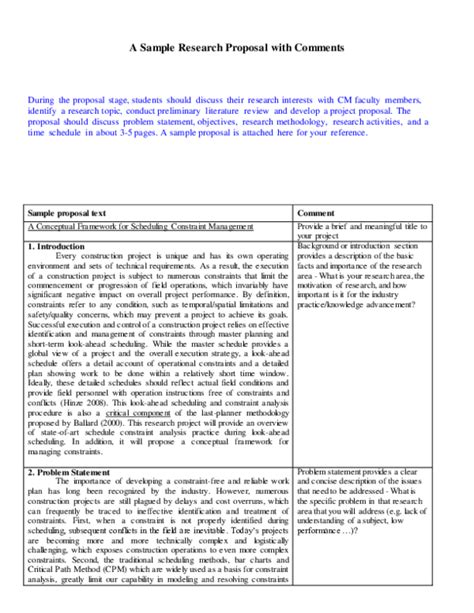 Download A Sample Research Proposal With Comments 