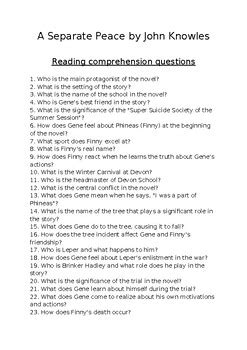 Download A Separate Peace Questions And Answers 