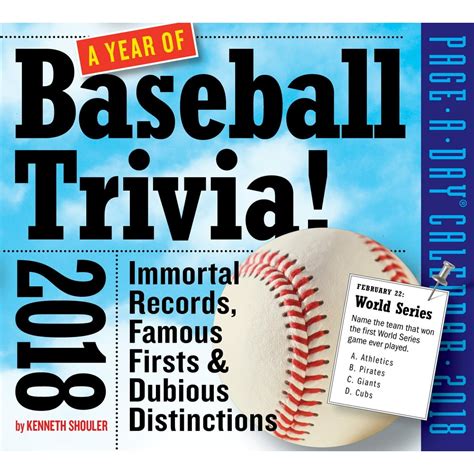 Read A Year Of Baseball Trivia Page A Day Calendar 2018 