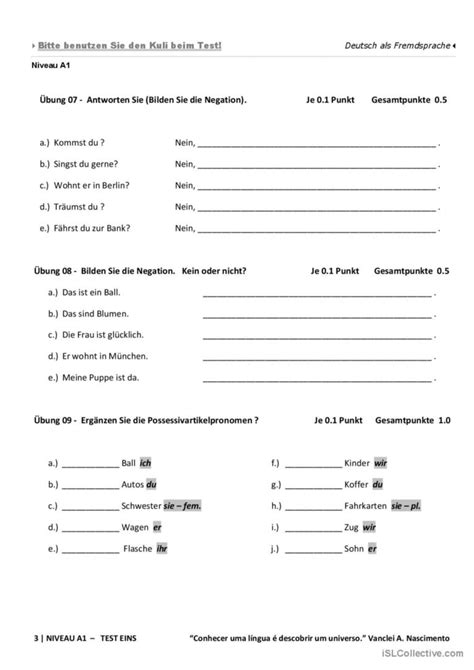 A1 Deutsch Test