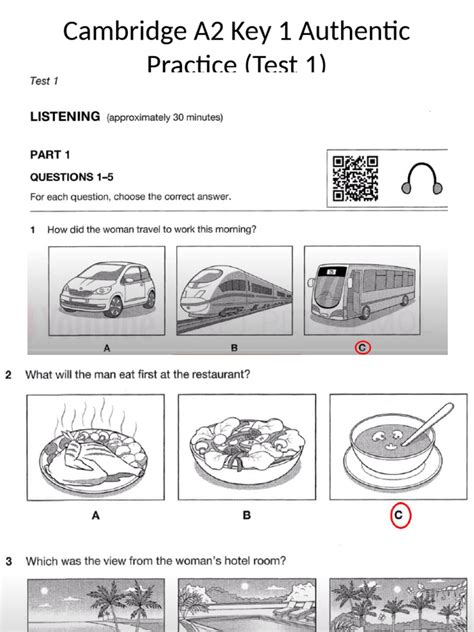 A2 Cambridge Sample Test