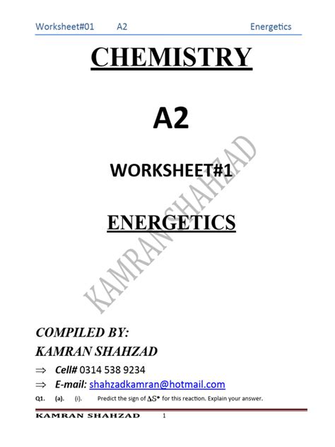 A2 Energetics Ws1