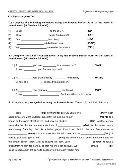 A2 English Test