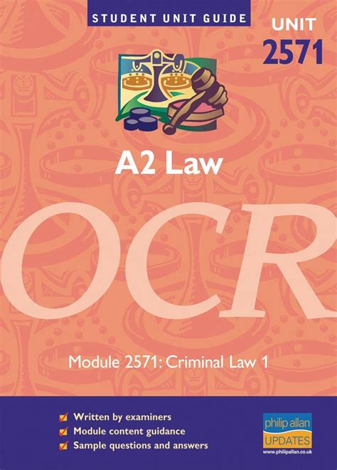 A2 Law Ocr Unit 2571 Criminal Law 1 Student Unit Guide Student Unit Guides