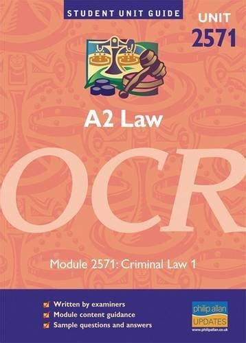 Full Download A2 Law Ocr Unit 2571 Criminal Law 1 Student Unit Guide Student Unit Guides 