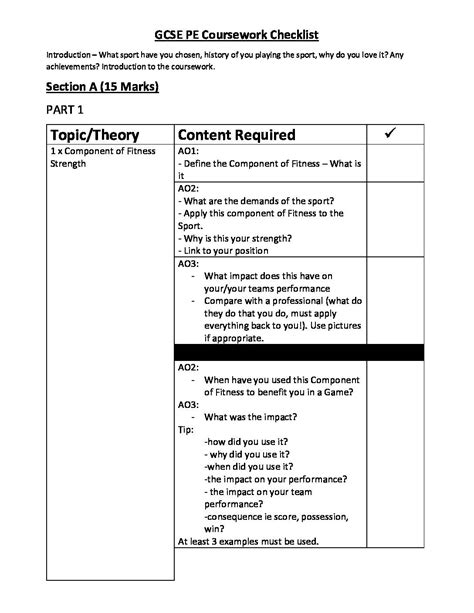 Read A2 Pe Coursework Examples Aqa 