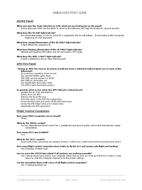 Read A330 Study Guide 