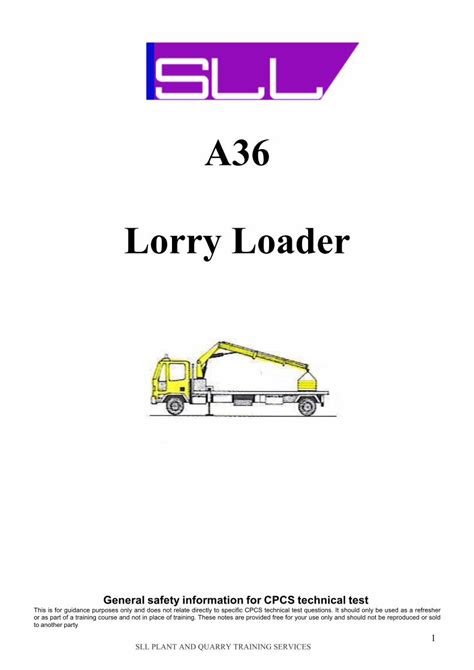 A36 Lorry Loader Answers