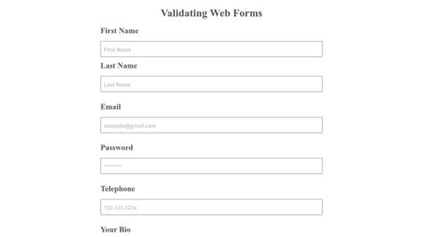 A452 Validating Web Forms Paper Questions