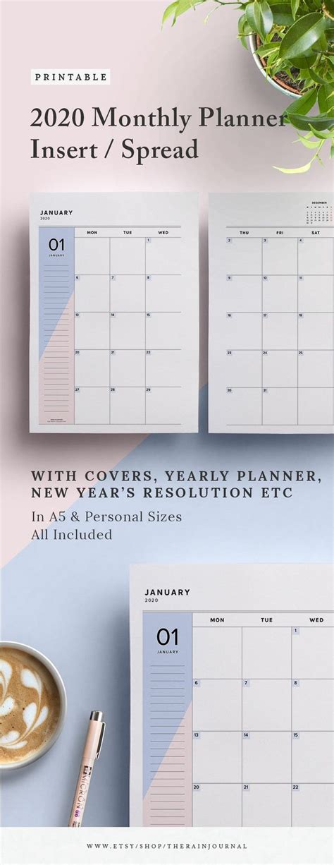 a5 planner 2020 2021 planner calendar stars galax