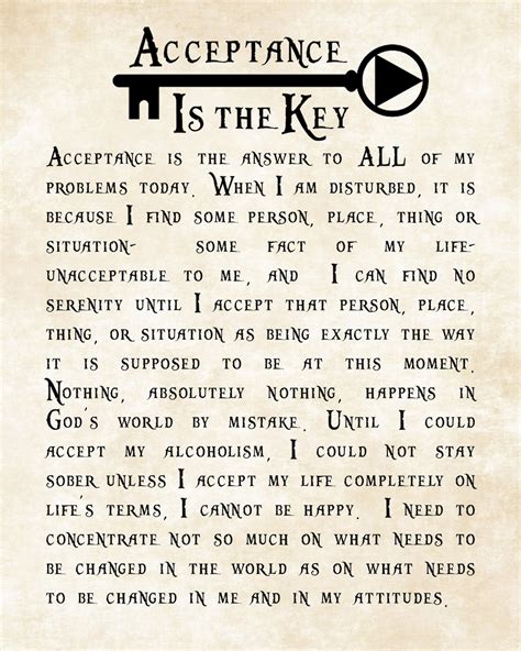 Aa Acceptance Was The Answer