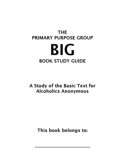 Aa Big Book Study Guide