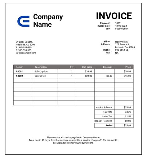 Aa Reprint Invoice