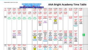Aaa Bright Academy Time Table