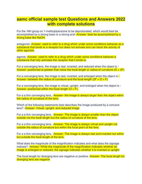Aamc Sample Test Solutions