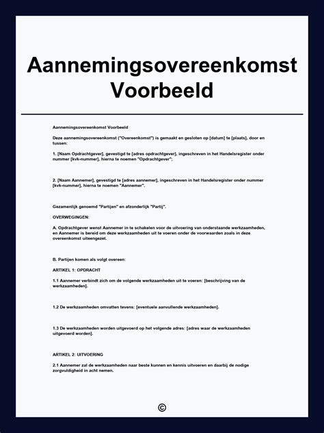 aannemingsovereenkomst