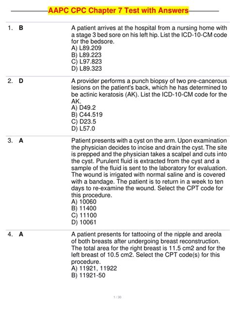 Aapc Chapter Test Answers