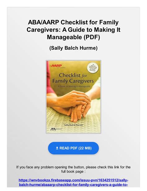 aba aarp checklist for family caregivers a guide to making it manageable