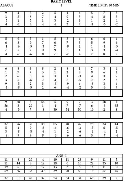 Abacus All Level Online Free Test Abacus Practice Sheets Level 1 - Abacus Practice Sheets Level 1