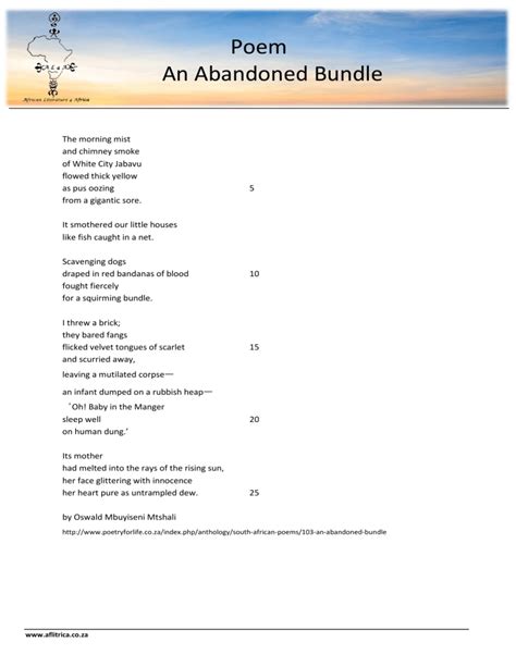 Abandoned Bundle Poem Analysis Everything About English