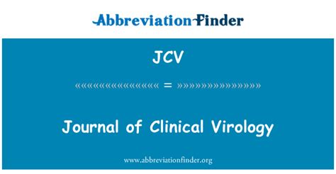 Read Abbreviation Journal Of Clinical Virology 