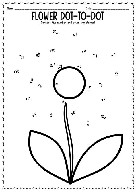 Abc Dot To Dot Flower Worksheet All Kids Flower Dot To Dot - Flower Dot To Dot