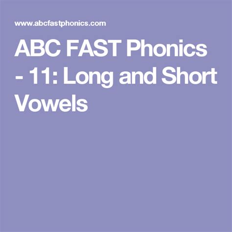 Abc Fast Phonics 11 Long And Short Vowels Long Or Short Vowel Checker - Long Or Short Vowel Checker