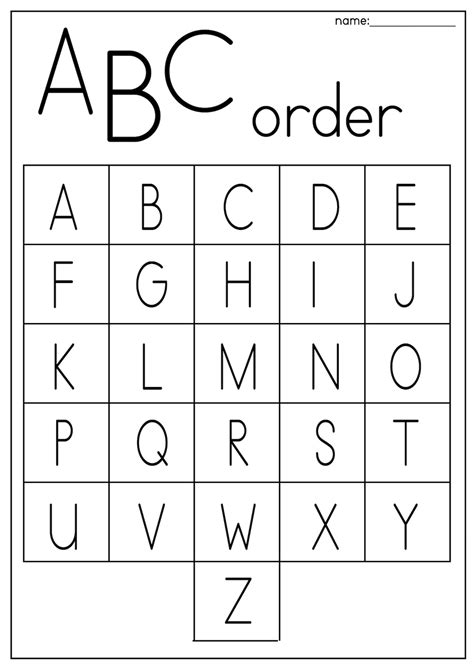 Abc Order Worksheets For First Grade