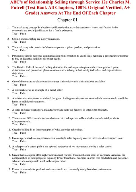 Abc Relationship Selling Test