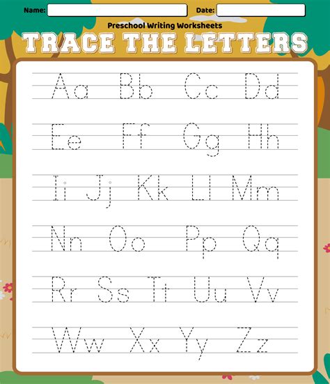Abc Writing Worksheets For Kindergarten Letter Kindergarten Abcs - Kindergarten Abcs