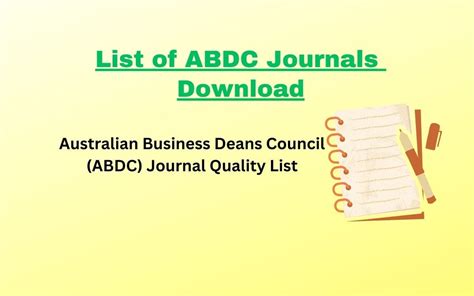 Abdc List Of Journals