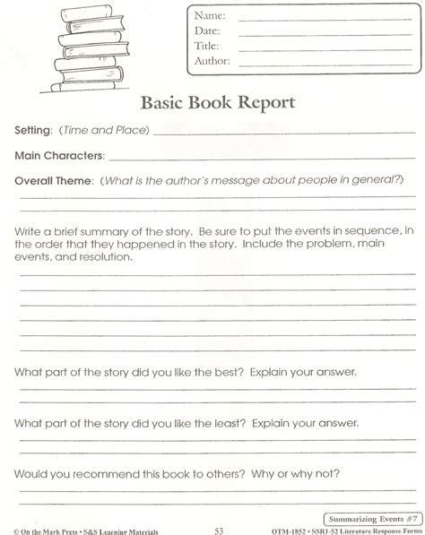 Abeka Book Report Format