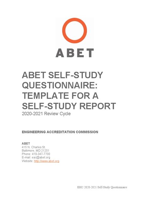 Abet Eac Program Self Study For Civil Engineering