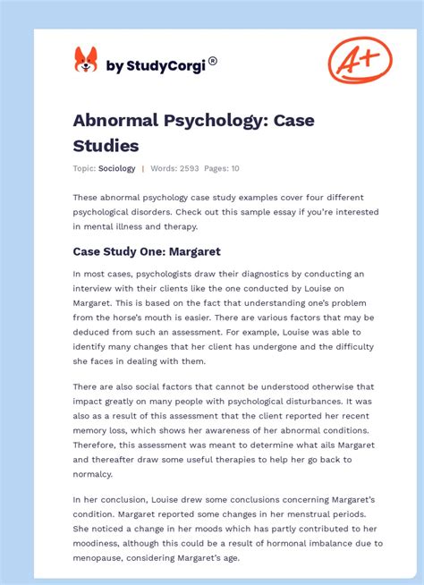 Abnormal Psychology Analysis